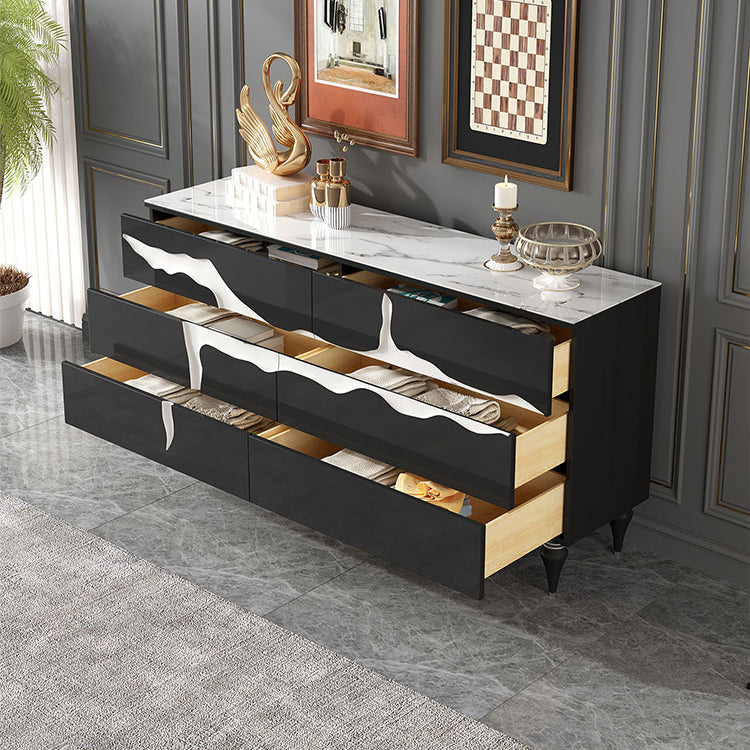 13.65-inch Width Modern Storage Chest Dresser Stone Storage Chest with 6 Drawers