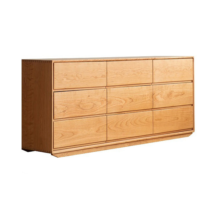Ultra-Modern Double Dresser Solid Pine Horizontal Storage Chest Dresser for Bedroom