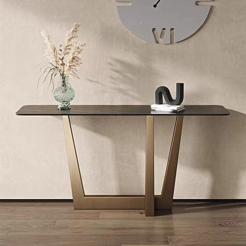 Modern 15.75" W Console Table Stone Rectangle Accent Table for Hall