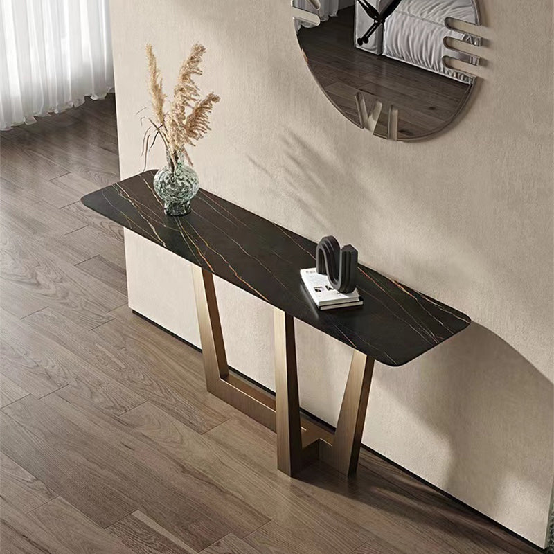 Modern 15.75" W Console Table Stone Rectangle Accent Table for Hall
