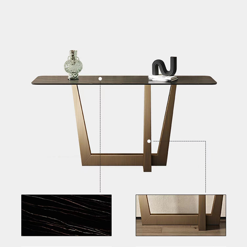 Modern 15.75" W Console Table Stone Rectangle Accent Table for Hall