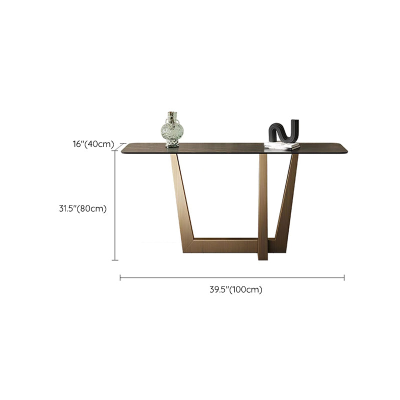 Modern 15.75" W Console Table Stone Rectangle Accent Table for Hall