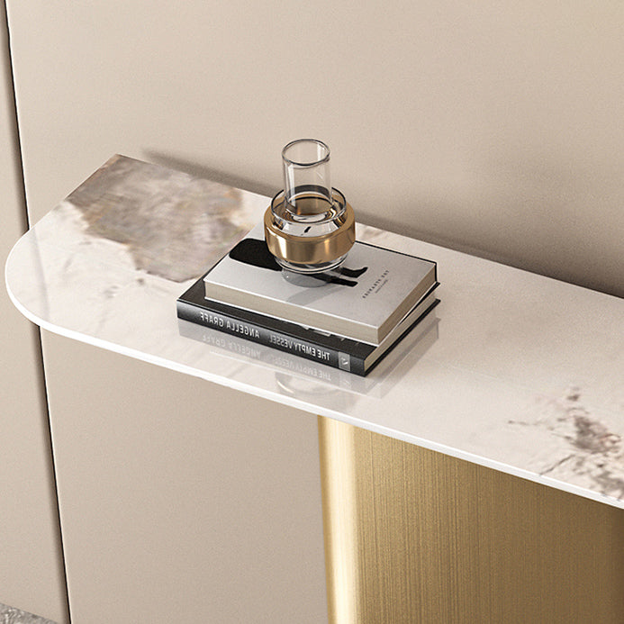 Contemporary Console Accent Table Antique Finish Half Moon Console Table