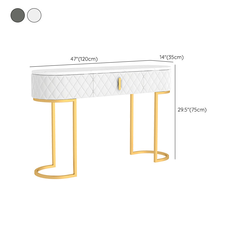 Glam Marble Console Table Golden Iron Console Sofa Table for Hall