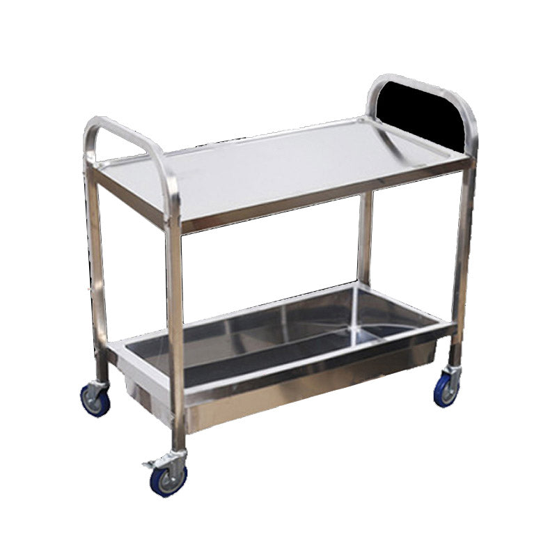 Modern Kitchen Trolley Metal Open Storage Kitchen Trolley in Silver