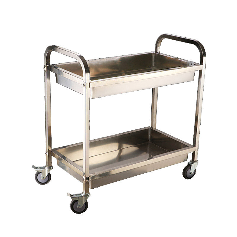 Modern Kitchen Trolley Metal Open Storage Kitchen Trolley in Silver