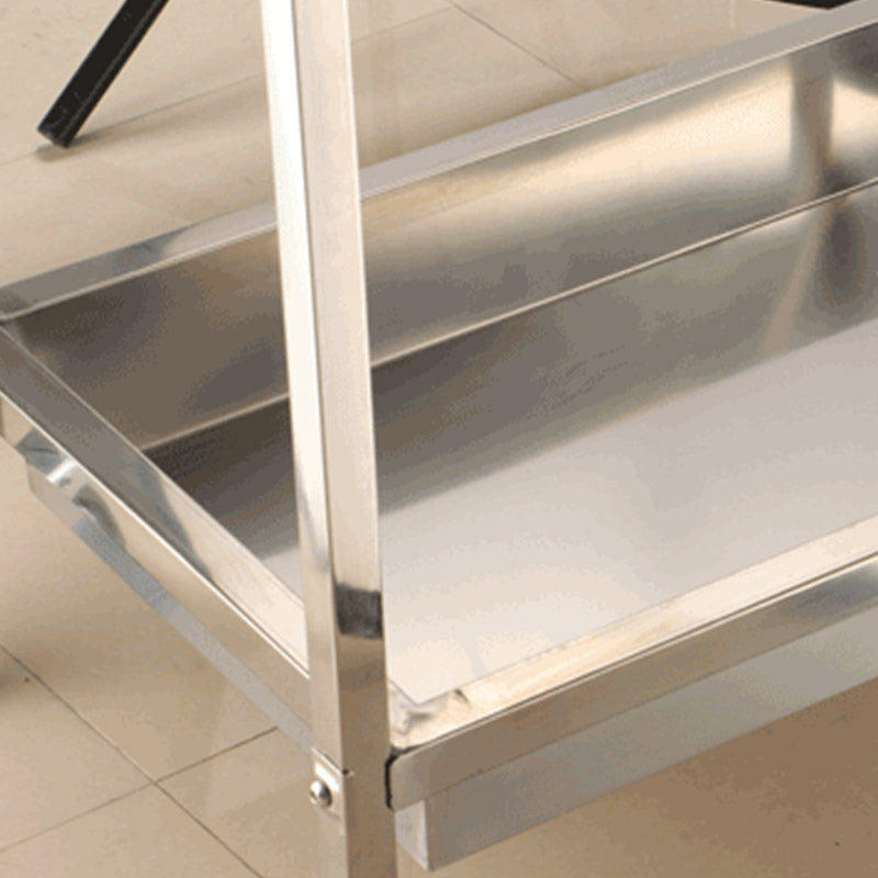 Modern Kitchen Trolley Metal Open Storage Kitchen Trolley in Silver