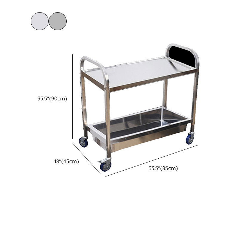 Modern Kitchen Trolley Metal Open Storage Kitchen Trolley in Silver