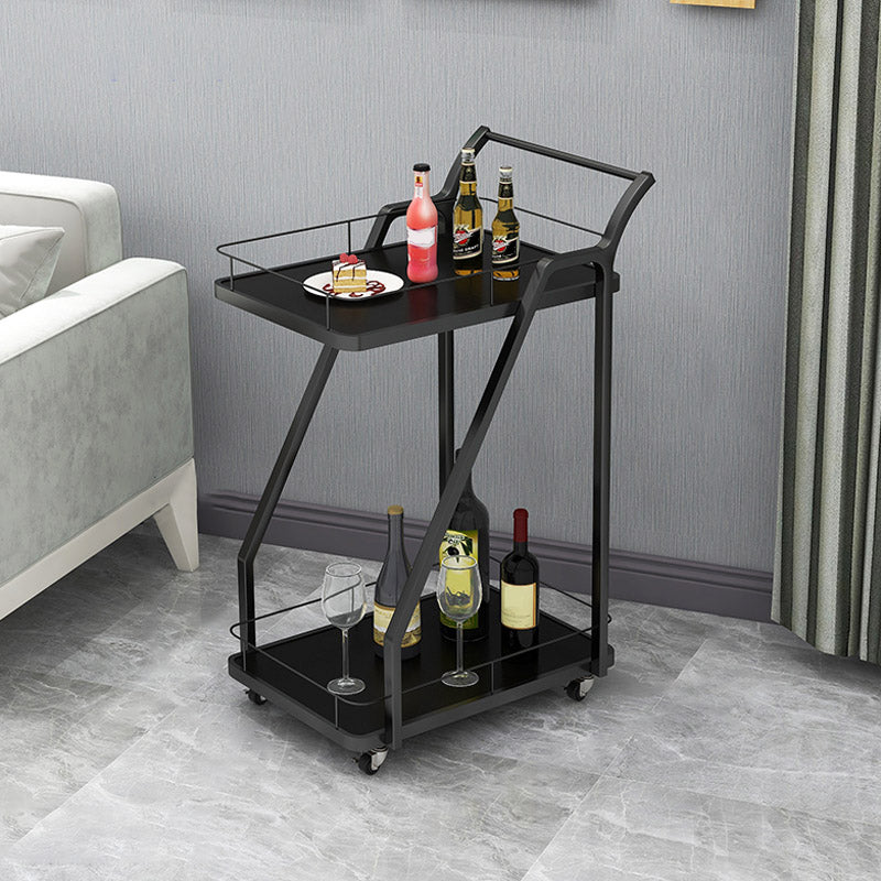 Open Storage Modern Prep Table Home Dining Rolling Prep Table