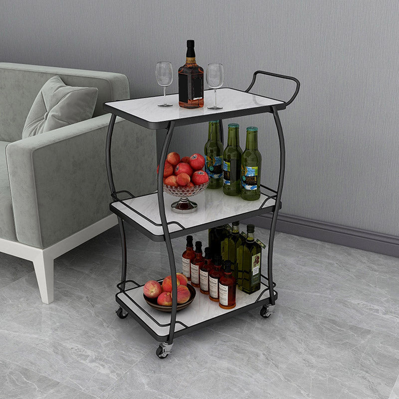 Open Storage Modern Prep Table Home Dining Rolling Prep Table