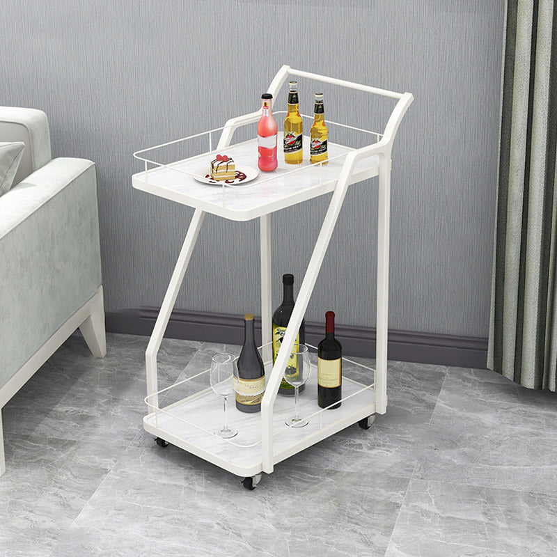 Open Storage Modern Prep Table Home Dining Rolling Prep Table