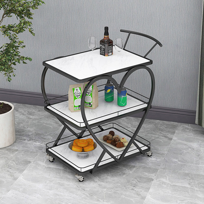 Open Storage Modern Prep Table Home Dining Rolling Prep Table
