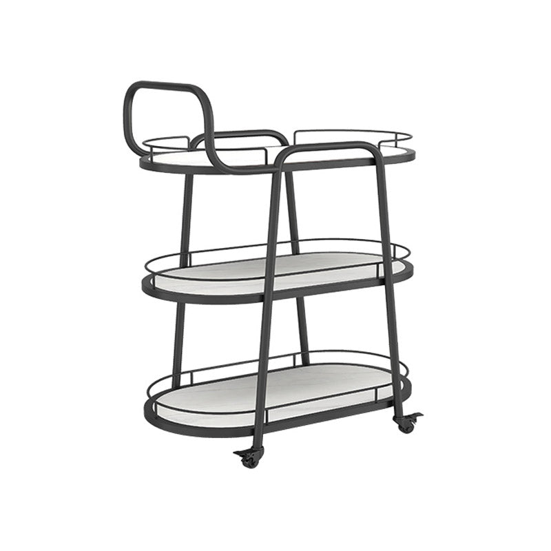 Modern Kitchen Trolley Open Storage Home Dining Rolling Prep Table