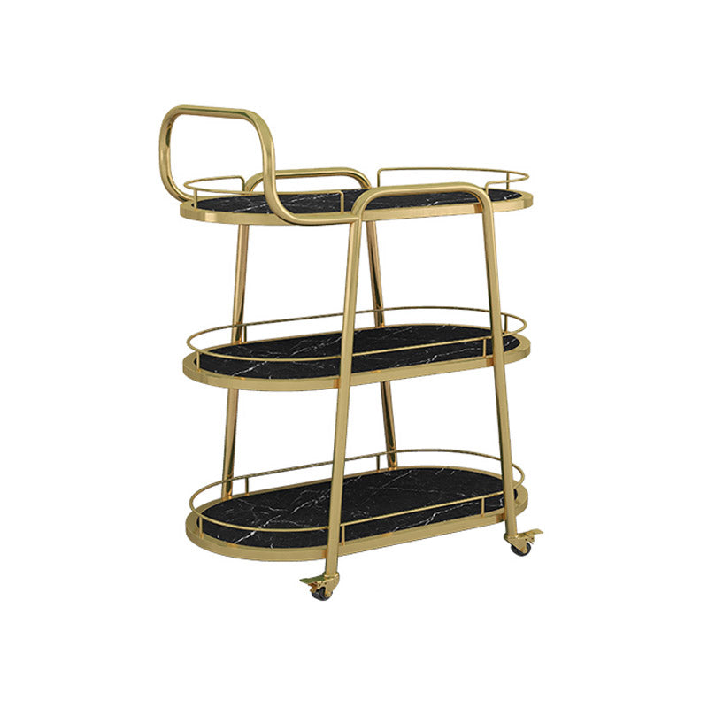 Modern Kitchen Trolley Open Storage Home Dining Rolling Prep Table