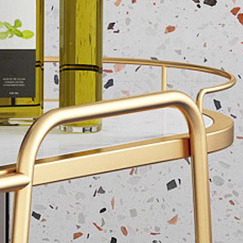 Modern Kitchen Trolley Open Storage Home Dining Rolling Prep Table