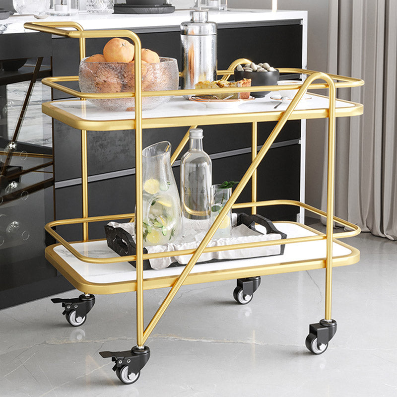 Modern 2-Tier Prep Table Rectangular Open Storage Prep Table