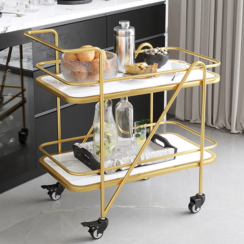 Modern 2-Tier Prep Table Rectangular Open Storage Prep Table