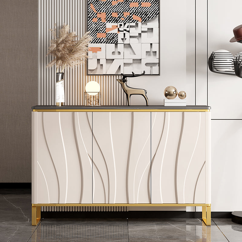 Contemporary Style Credenza Stone Dining Buffet with Cabinets