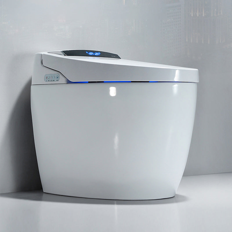 Plastic Bidets Elongated White Contemporary Foot Sensor Smart Toilet