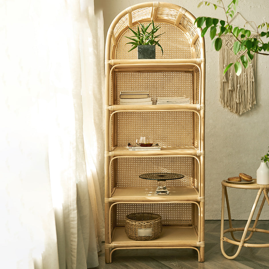 Contemporary Wooden Bookcase Closed Back Standard Bookshelf with Shelves