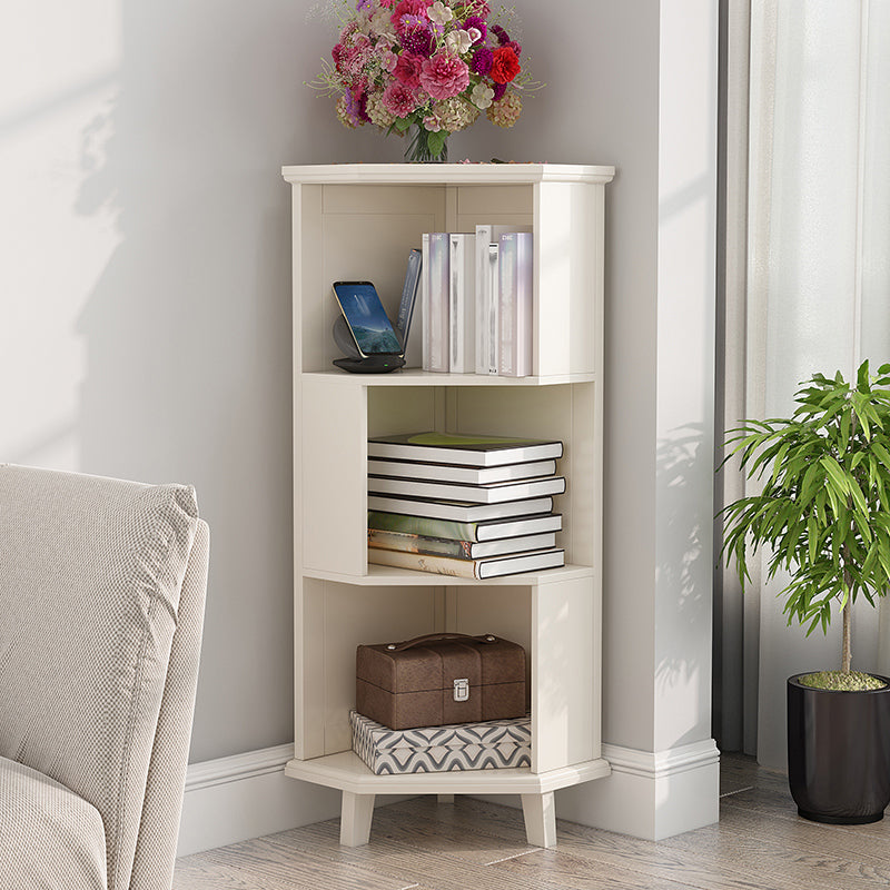 Corner Contemporary Bookshelf Wooden Closed Back Bookcase with Shelves