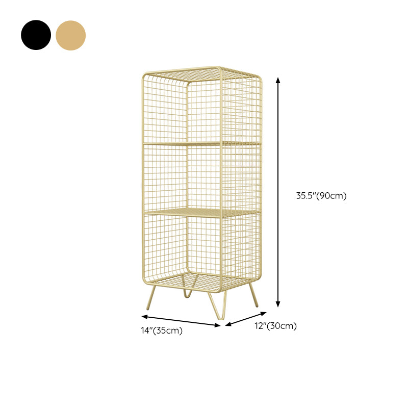 Glam Closed Back Bookshelf Standard Metal Bookcase with Shelves