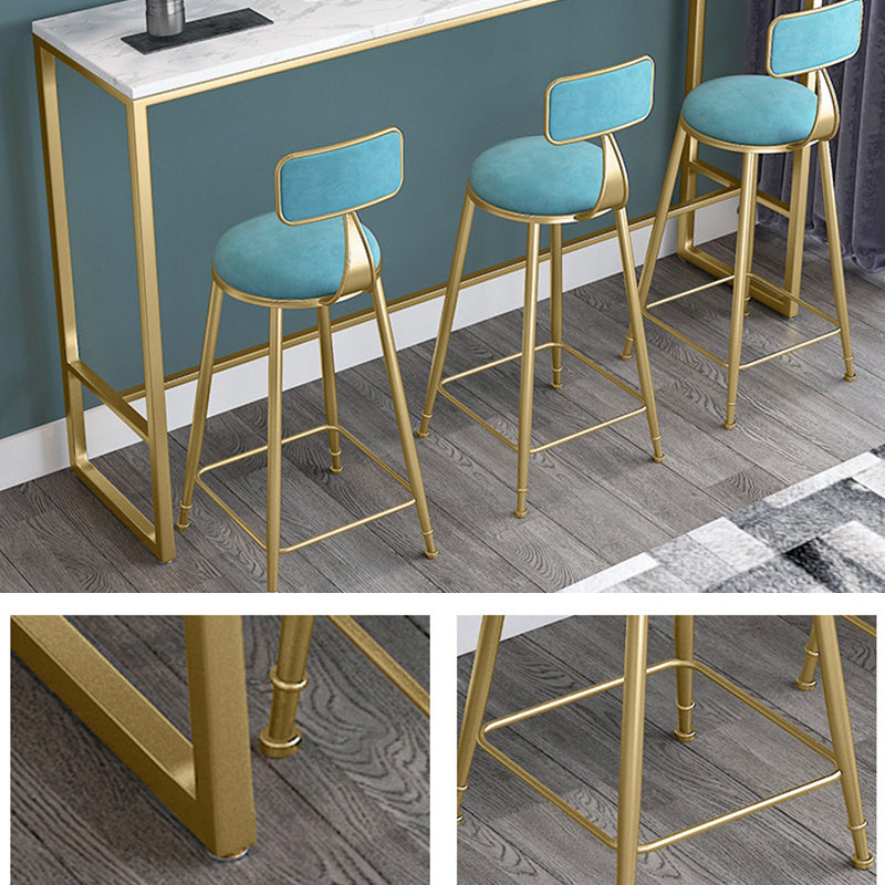 White Faux Marble Table Modern Style Bistro Bar Table for Patio Use