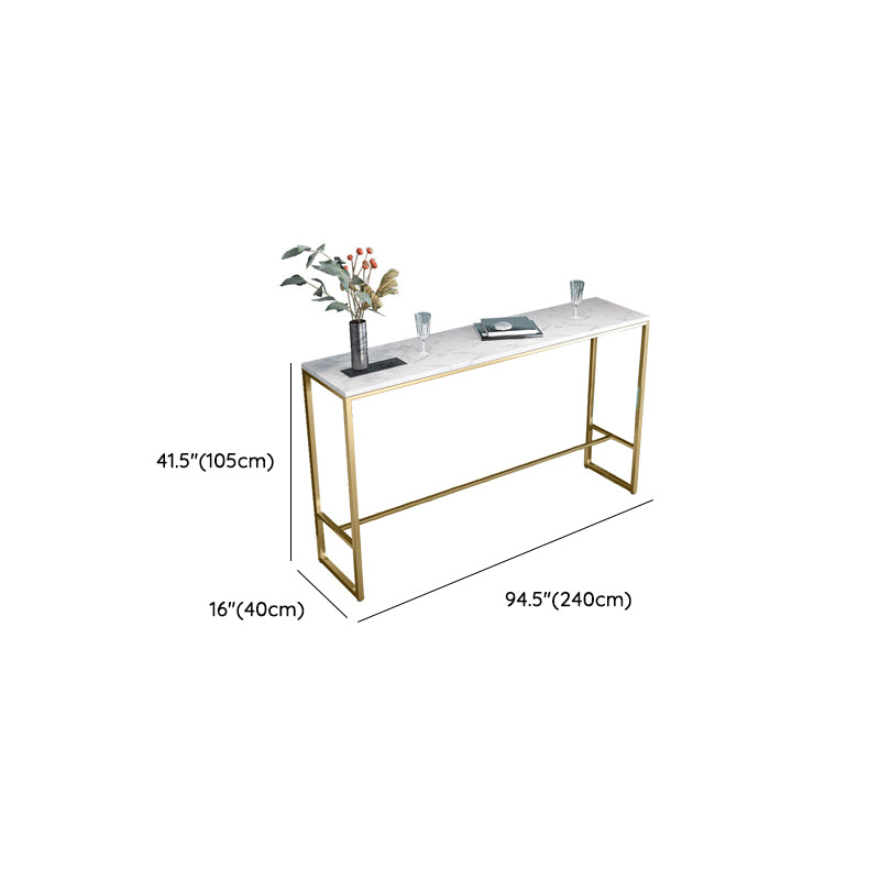 White Faux Marble Table Modern Style Bistro Bar Table for Patio Use