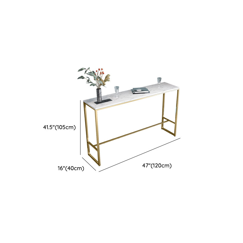 White Faux Marble Table Modern Style Bistro Bar Table for Patio Use