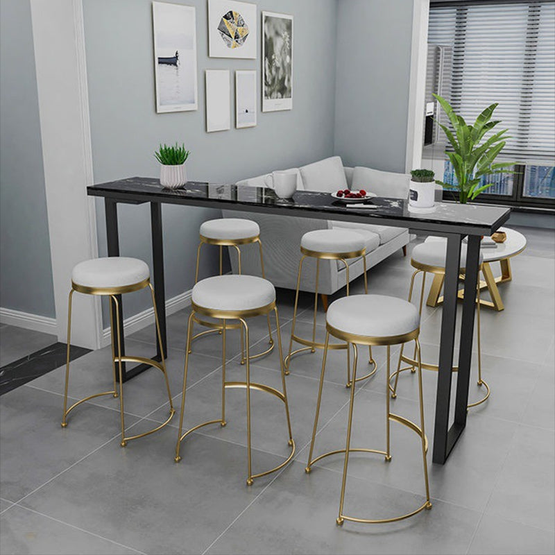 Marble Top Bar Table Rectangle Contemporary Style Pub Table for Home