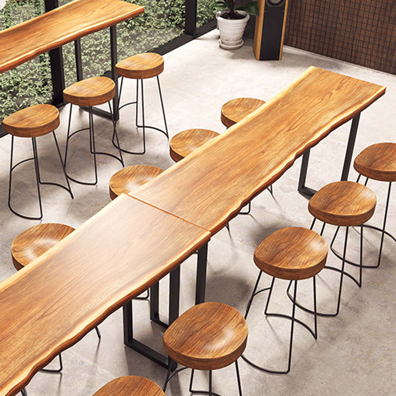 Solid Wood Counter Height Dining Table Rectangle Bar Dining Table