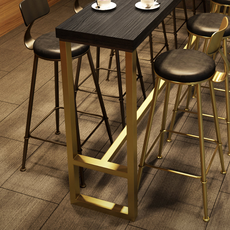 Glam Rectangle Counter Height Table Solid Wood Bar Dining Table