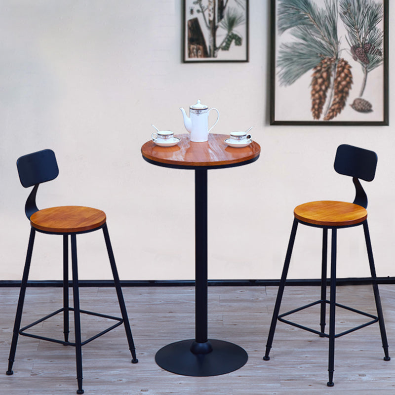 Industrial Style Bistro Bar Table Solid Wood Top Bar Table for Dining Room