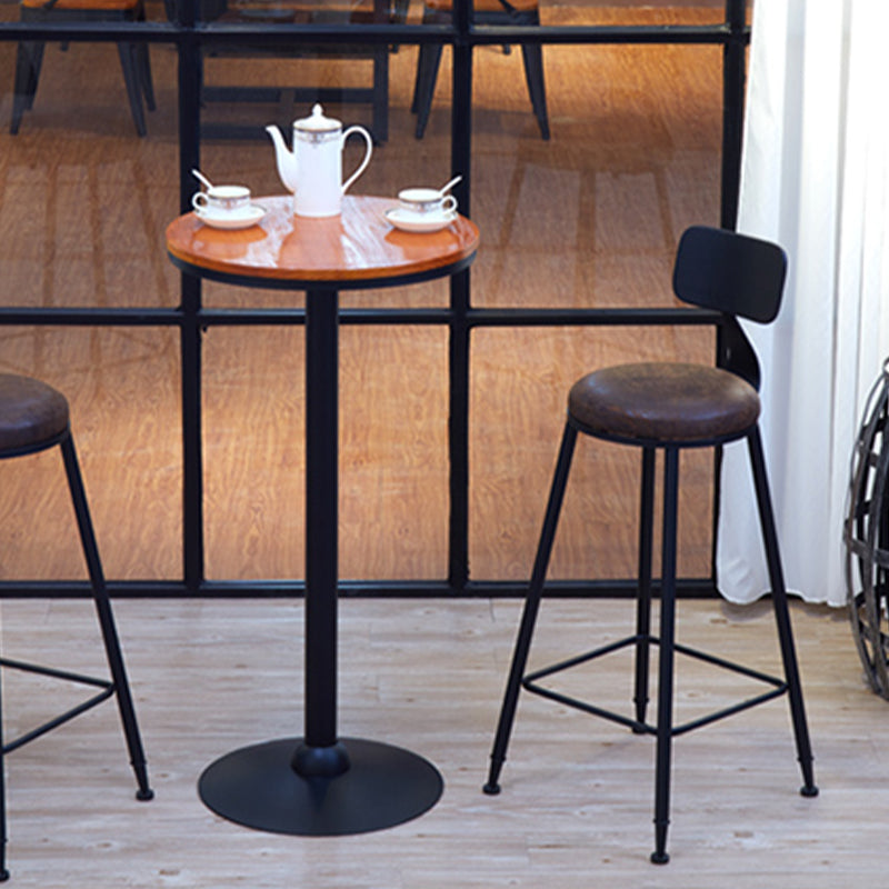 Industrial Style Bistro Bar Table Solid Wood Top Bar Table for Dining Room