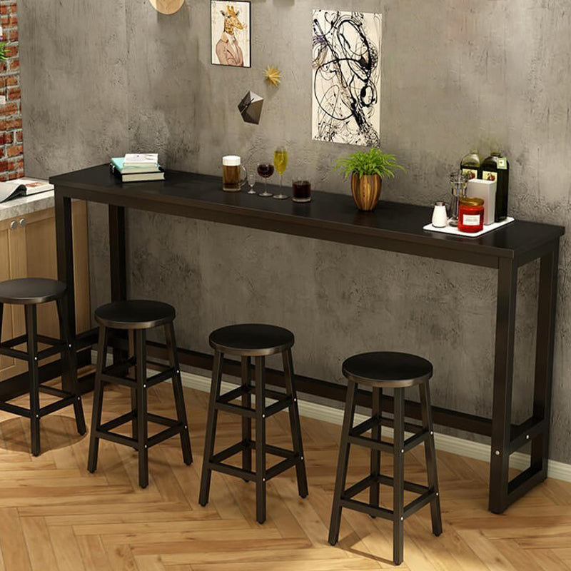 Modern Style Wood Bar Stool Table Rectangle Bar Table for Small Places