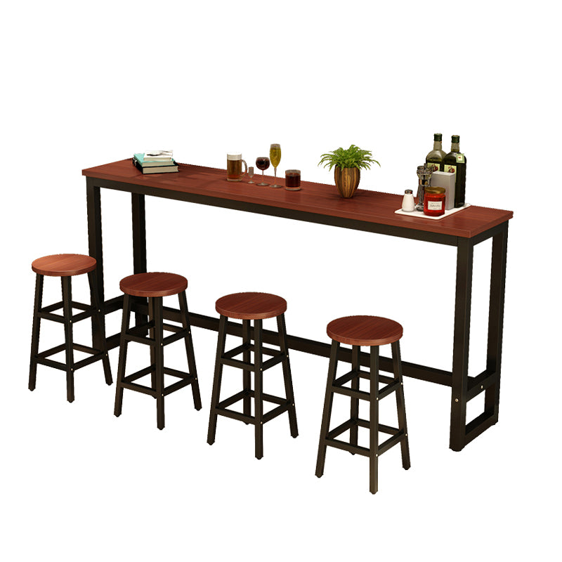 Modern Style Wood Bar Stool Table Rectangle Bar Table for Small Places