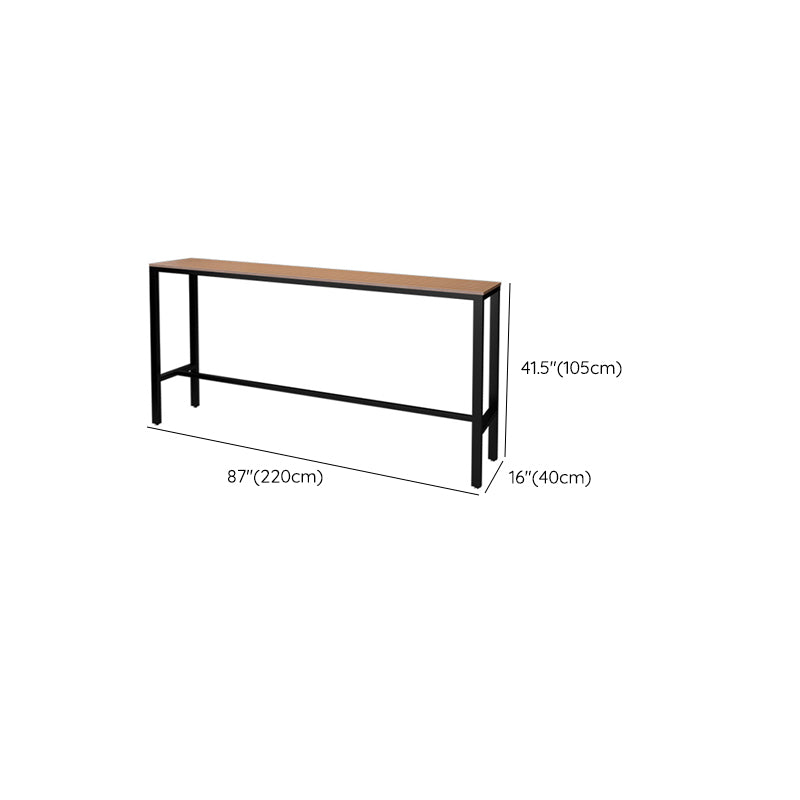 Manufactured Wood Bar Table Black Legs and Metal Base Bar Table