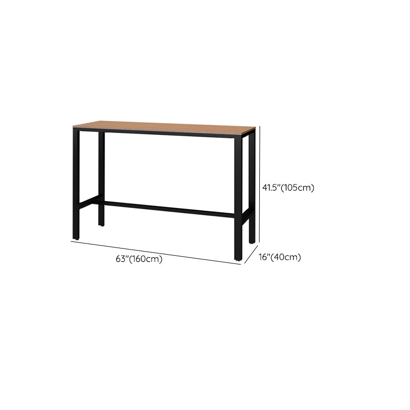 Manufactured Wood Bar Table Black Legs and Metal Base Bar Table