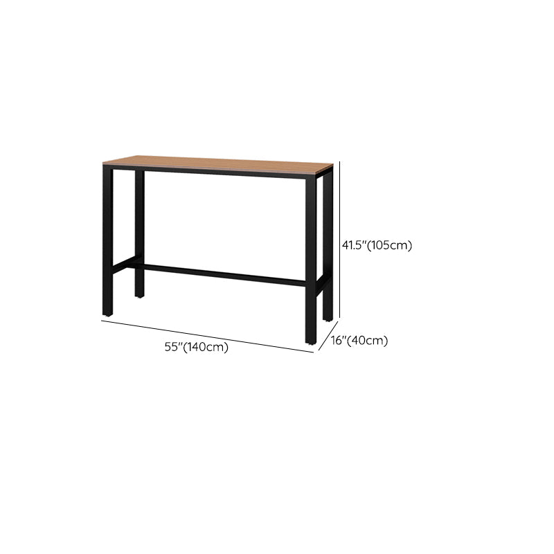 Manufactured Wood Bar Table Black Legs and Metal Base Bar Table