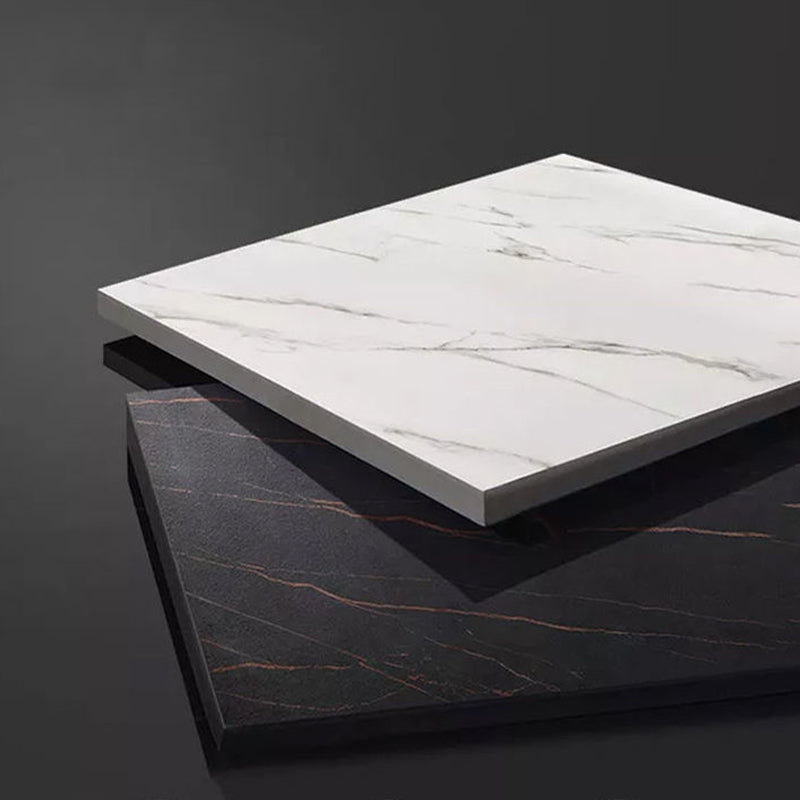 Sintered Stone Bar Table Industrial Dining Table with Storage Shelves