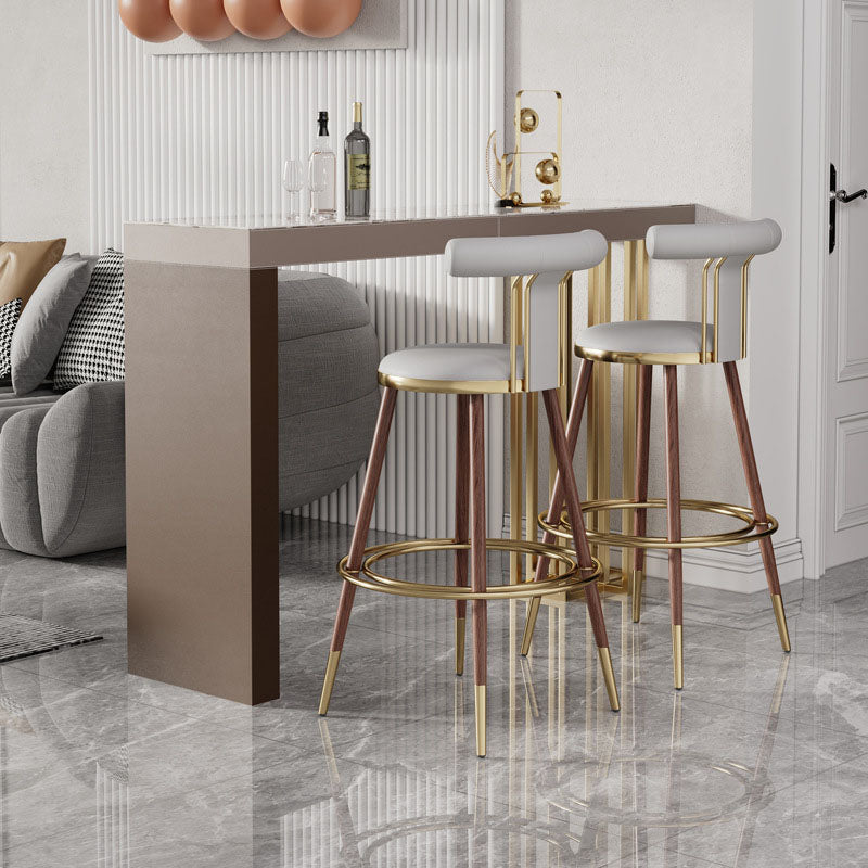 Brown Sintered Stone Bar Table Rectangle Dining Table for Kitchen Living Room