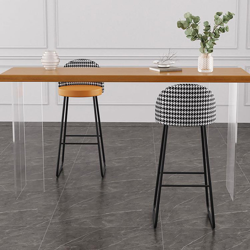 Brown Rectangle Bar Height Table Modern Solid Wood Bar Dining Table