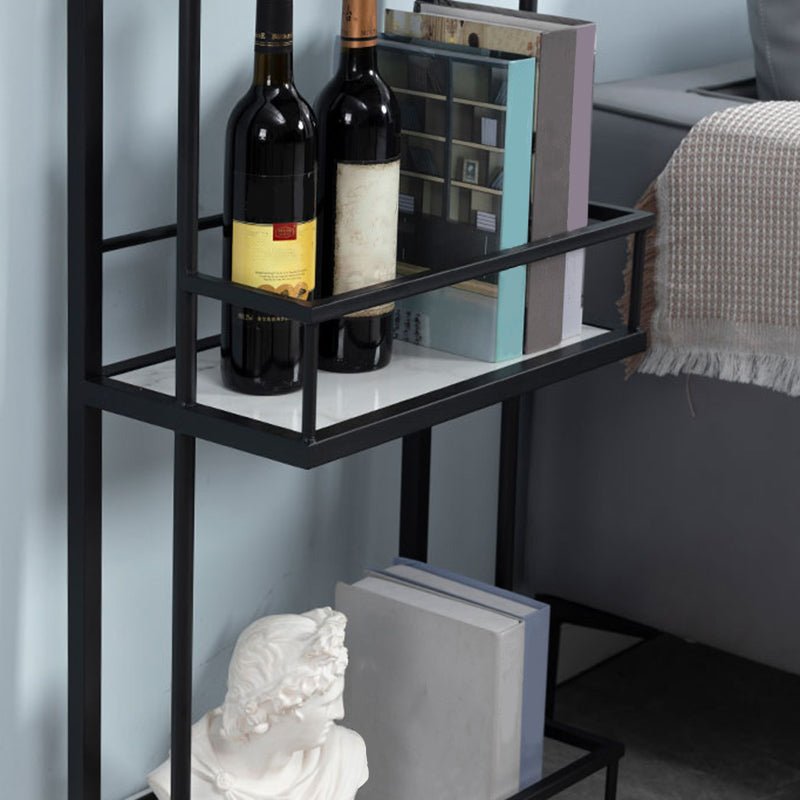 Contemporary Bar Dining Table Metal Frame Bar Table with Wine Rack