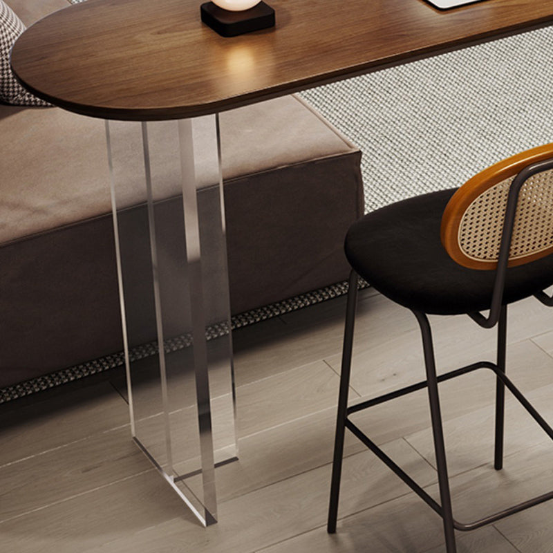 Contemporary Double Pedestal Bar Dining Table Solid Wood Dining Table