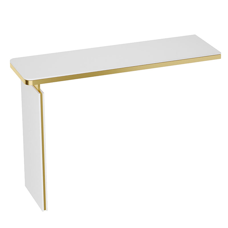 Rectangle White Stone Top Bar Dining Table Contemporary Bar Height Table