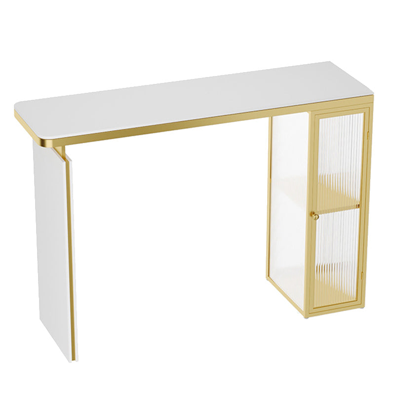 Rectangle White Stone Top Bar Dining Table Contemporary Bar Height Table