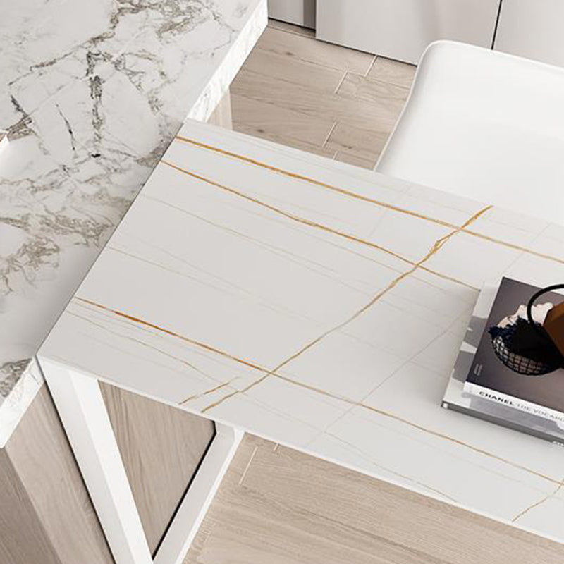 Industrial Stone Indoor Bar Height Table Double Pedestal Bar Dining Table