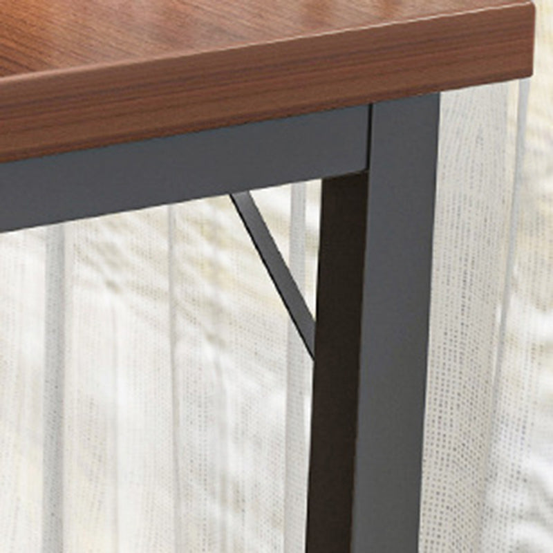 Industrial Wood and Metal Bar Table Rectangle Bar Height Table for Living Room