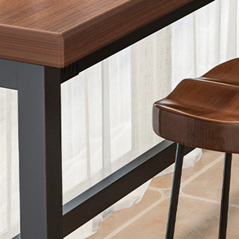Industrial Wood and Metal Bar Table Rectangle Bar Height Table for Living Room