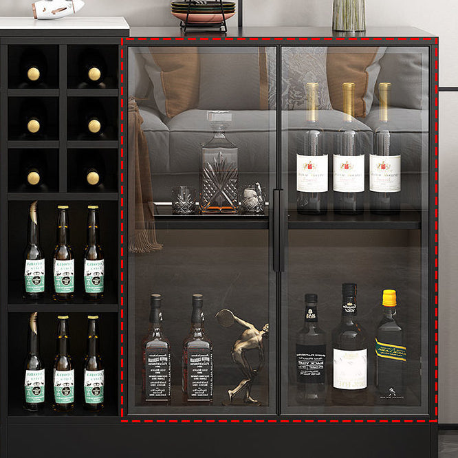 Contemporary Storage Base Bar Dining Table Stone Top Table with Wine Storages